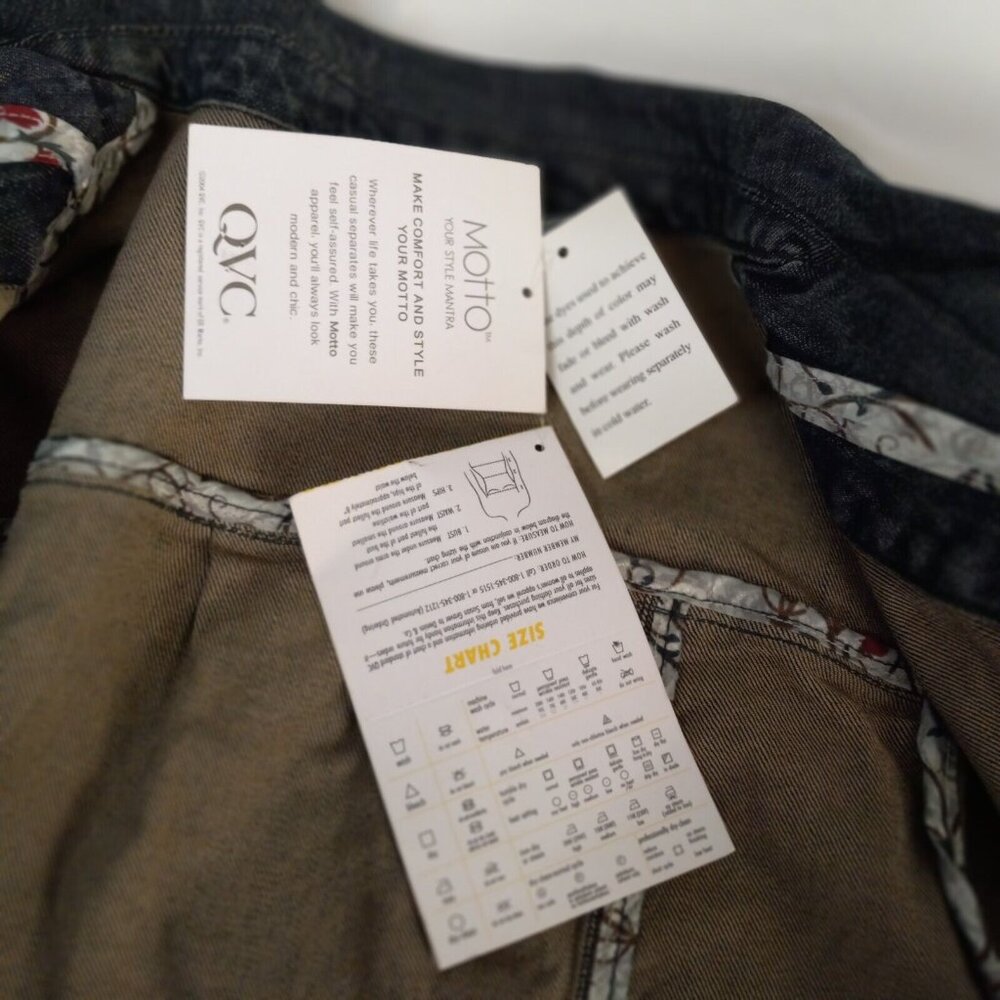 Motto QVC Women's Jean Jacket Size Small Blue Denim Cotton Spandex 2 Pockets NWT - Picture 13 of 14
